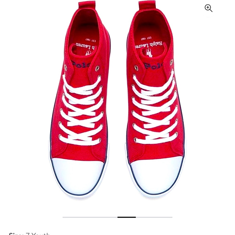 Polo Ralph Lauren Hamptyn Hi Ii Bear Gs Shoes Size 1 Color: Red